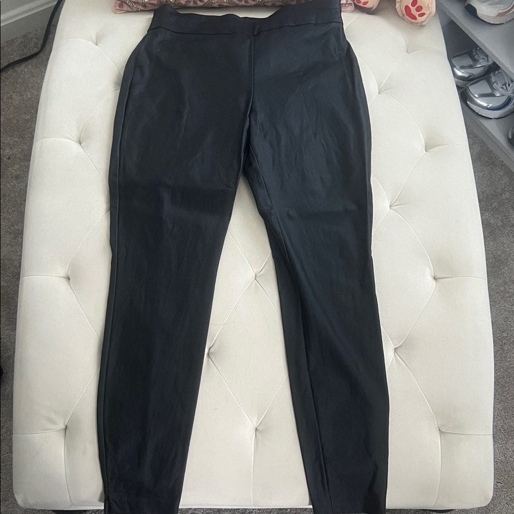 New York & Company Black Leatherette Trousers